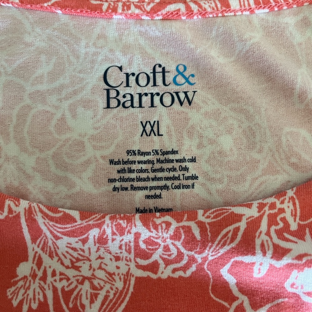 *NWOT* Croft & Barrow Pink Coral Pleated Tank Top- XXL - Picture 4 of 5